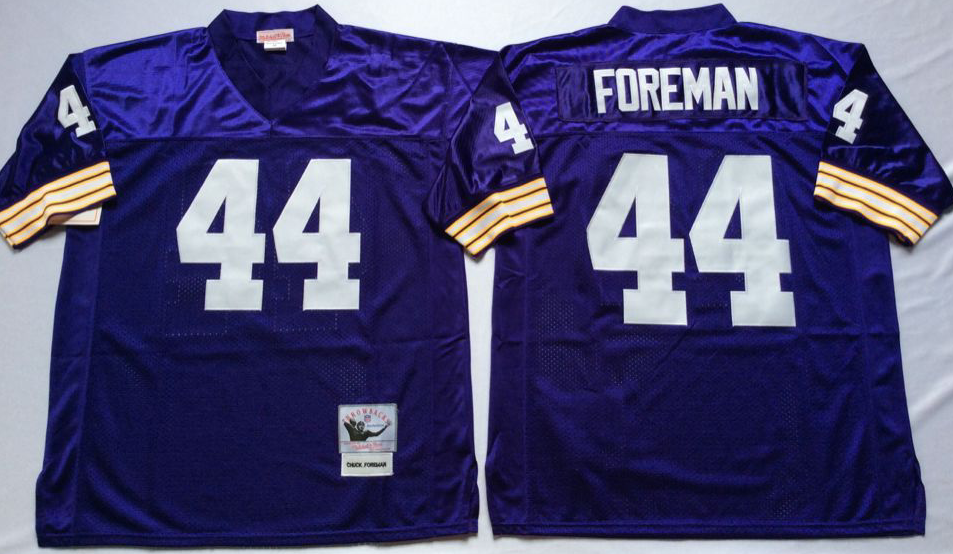 Men NFL Minnesota Vikings 44 Foreman purple Mitchell Ness jerseys